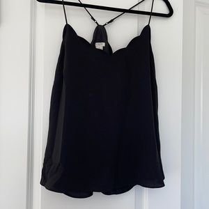 Black JCrew scallop tank top